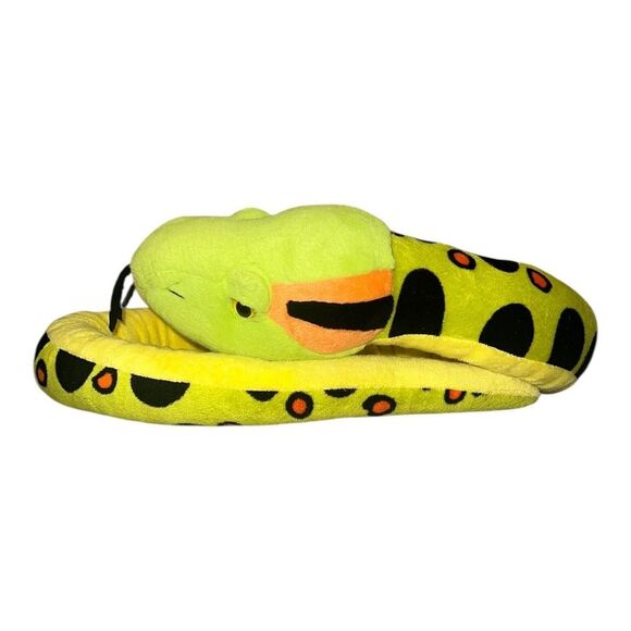 Wild Republic Anaconda Snake Plush 54" Green Yellow Stuffed Animal EUC - Picture 1 of 5